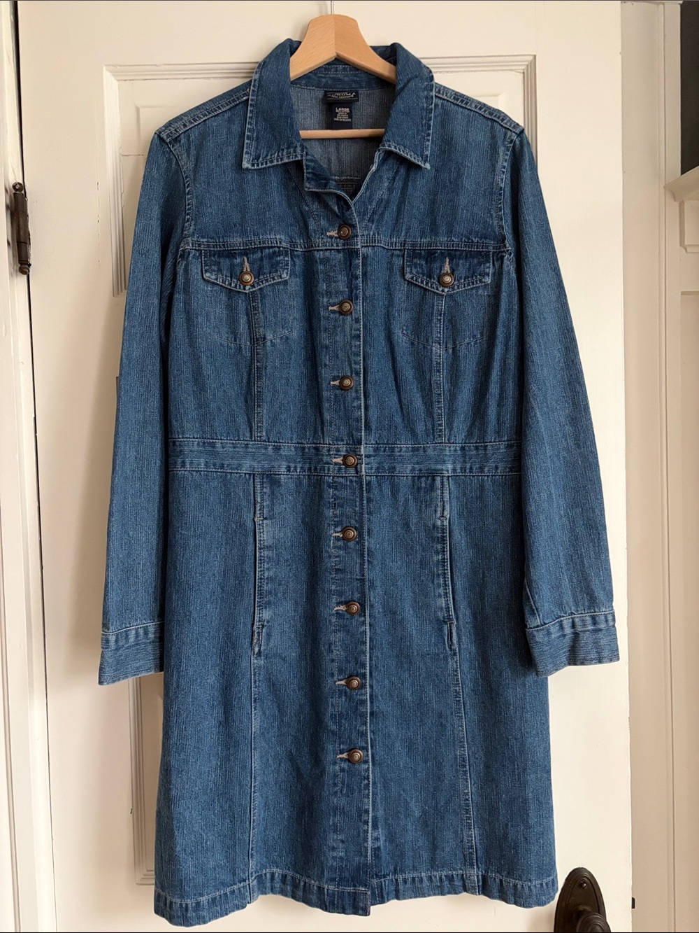NWOT Denim Dress or Duster Western Country Medium indigo Size L